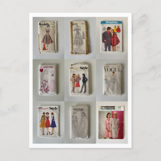 ヴィンテージドレスのパターン ポストカード
