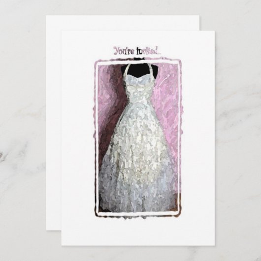 ヴィンテージドレスの招待状 招待状 (正面/裏面)