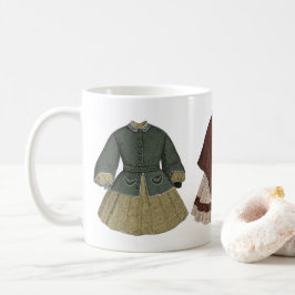 ヴィンテージドレスイラストレーション コーヒーマグカップ
