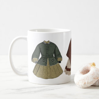ヴィンテージドレスイラストレーション コーヒーマグカップ