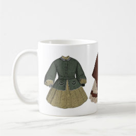ヴィンテージドレスイラストレーション コーヒーマグカップ
