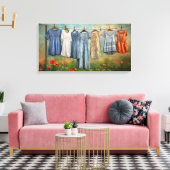 ヴィンテージドレスオンザライン キャンバスプリント (インサイチュ (リビング))