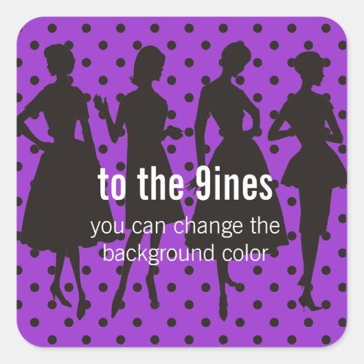 ヴィンテージドレスパターンシルエット裁縫服 スクエアシール (正面)