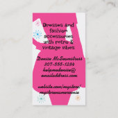 ヴィンテージドレスパターンシルエット裁縫服 名刺 (裏面)