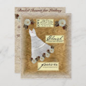 ヴィンテージドレスブライダルシャワーの招待 招待状 (正面/裏面)