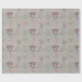 ヴィンテージドレスメーカーはさみ裁縫テーブル ラッピングペーパー (フラット)