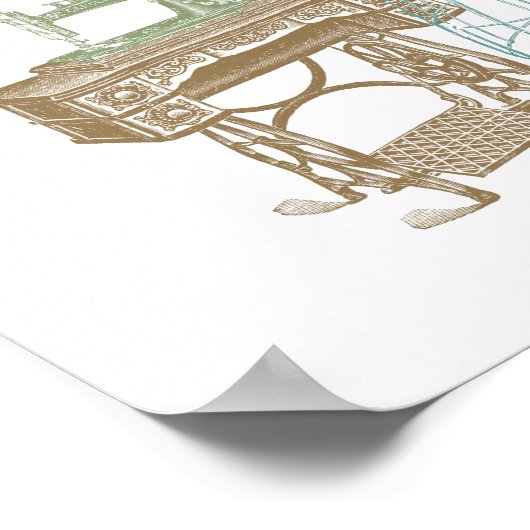 ヴィンテージドレスメーカーキットイラストレーション ポスター (角)