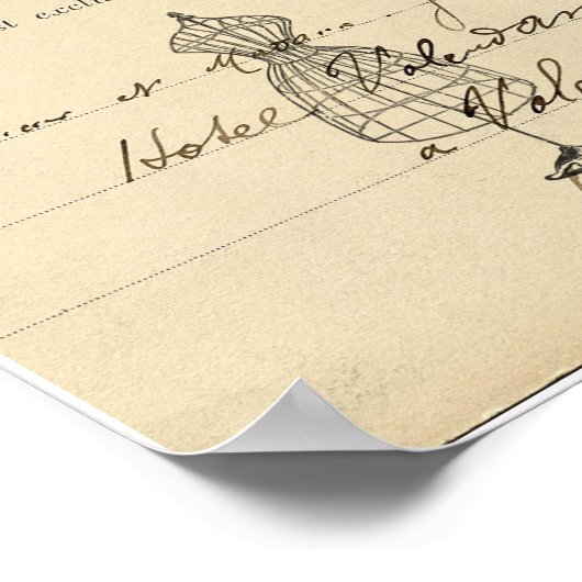 ヴィンテージドレス型枠フランスのはがきアートプリント ポスター (角)