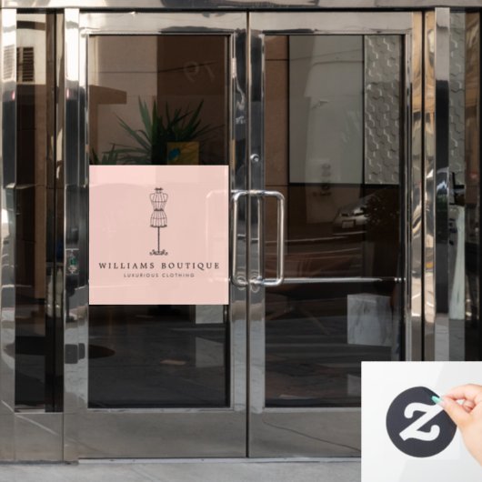 ヴィンテージドレス型枠ブティック赤面 ウィンドウサイン (オフィスドア)