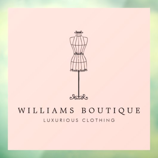 ヴィンテージドレス型枠ブティック赤面 ウィンドウサイン (シート3)