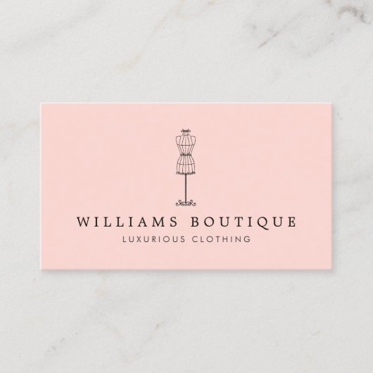 ヴィンテージドレス型枠ブティック赤面 名刺 (正面)