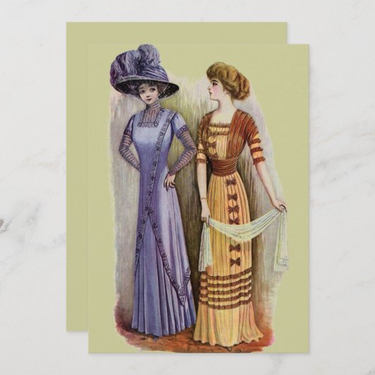 ヴィンテージドレス招待状 招待状 (正面/裏面)