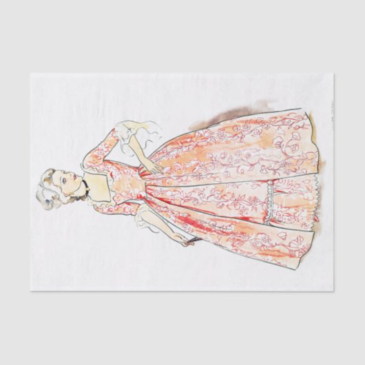 ヴィンテージドレス、デクページ 薄葉紙 (正面)