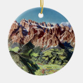 ヴィンテージドロミートイタリアレリーフ、 浮き彫りマップ セラミックオーナメント (正面)