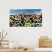 ヴィンテージドロミートイタリアレリーフ、 浮き彫りマップ ポスター (キッチン)