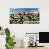 ヴィンテージドロミートイタリアレリーフ、 浮き彫りマップ ポスター (ホームオフィス)