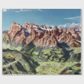 ヴィンテージドロミートイタリアレリーフ、 浮き彫りマップ ラッピングペーパー (フラット)