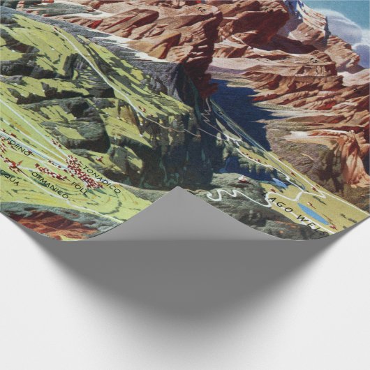 ヴィンテージドロミートイタリアレリーフ、 浮き彫りマップ ラッピングペーパー (角)