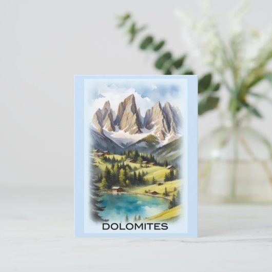 ヴィンテージドロミートマウンテンズイタリアランドスケープ ポストカード (スタンド正面)