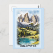 ヴィンテージドロミートマウンテンズイタリアランドスケープ ポストカード (正面/裏面)