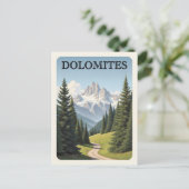 ヴィンテージドロミートマウンテンズイタリアランドスケープ ポストカード (スタンド正面)