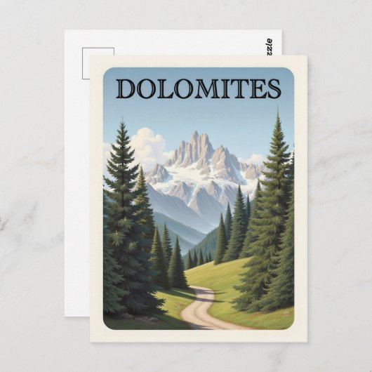 ヴィンテージドロミートマウンテンズイタリアランドスケープ ポストカード (正面/裏面)