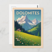 ヴィンテージドロミートマウンテンズイタリアランドスケープ ポストカード (正面/裏面)