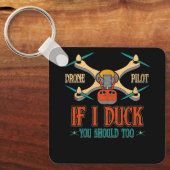 ヴィンテージドローンもしパイロット私アヒルする必要がありますRCク キーホルダー (正面)