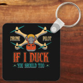ヴィンテージドローンもしパイロット私アヒルする必要がありますRCク キーホルダー (裏面)