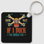 ヴィンテージドローンもしパイロット私アヒルする必要がありますRCク キーホルダー (裏面)
