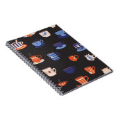 ヴィンテージドードルカップシームレス背景 ノートブック (右側)