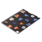 ヴィンテージドードルカップシームレス背景 ノートブック (左側)