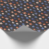 ヴィンテージドードルカップシームレス背景 ラッピングペーパー (角)