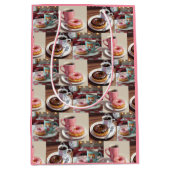 ヴィンテージドーナツ及びコーヒー誕生日 ミディアムペーパーバッグ (正面)