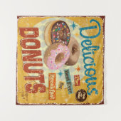 ヴィンテージドーナツ金属標識。ヴィンテージ、標識、ドーナツ、p タペストリー (正面(横))