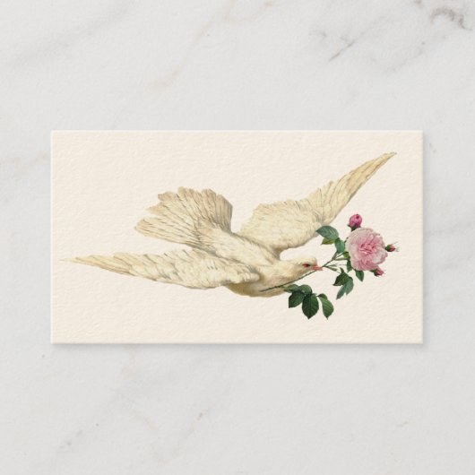 ヴィンテージドーブとバラアイボリー 名刺 (正面)