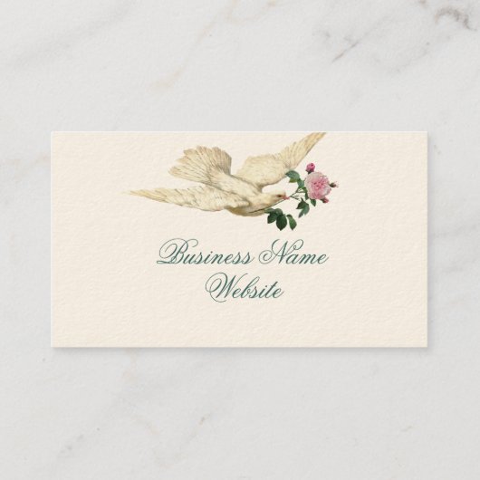 ヴィンテージドーブとバラアイボリー 名刺 (裏面)