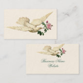 ヴィンテージドーブとバラアイボリー 名刺 (正面/裏面)