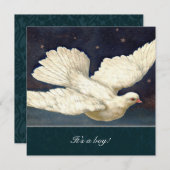 ヴィンテージドーブブルーベビーシャワー招待状 招待状 (正面/裏面)