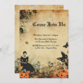 ヴィンテージドールオータムハロウィンカスタム 招待状 (正面/裏面)