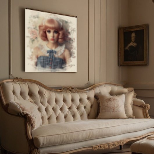 ヴィンテージドールコアガールとアイボリー ポスター