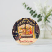 ヴィンテージドールショップクリスマスホリデーナイトシーン カード (スタンド正面)