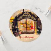 ヴィンテージドールショップクリスマスホリデーナイトシーン カード (正面/裏面インサイチュ)