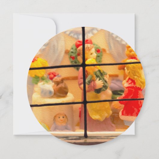 ヴィンテージドールショップクリスマスホリデーナイトシーン カード (裏面)