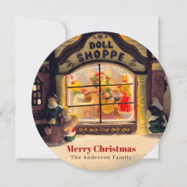 ヴィンテージドールショップクリスマスホリデーナイトシーン カード