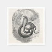 ヴィンテージナイアハジェスネーク – ヘビ爬虫類テンプレート スタンダードカクテルナプキン (正面)