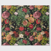 ヴィンテージナイトフローラルガーデンパターン ラッピングペーパー (フラット)