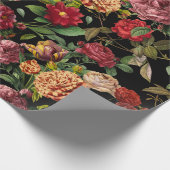 ヴィンテージナイトフローラルガーデンパターン ラッピングペーパー (角)