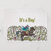 ヴィンテージナイトベビーシャワー 招待状 (正面/裏面)