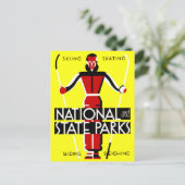 ヴィンテージナショナルおよび州パークWPA旅行 ポストカード (スタンド正面)